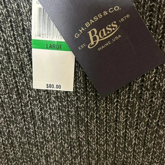 Bass & Co. sweater ,NWT,men large, grey crew neck chunky knit pullover - Picture 8 of 9